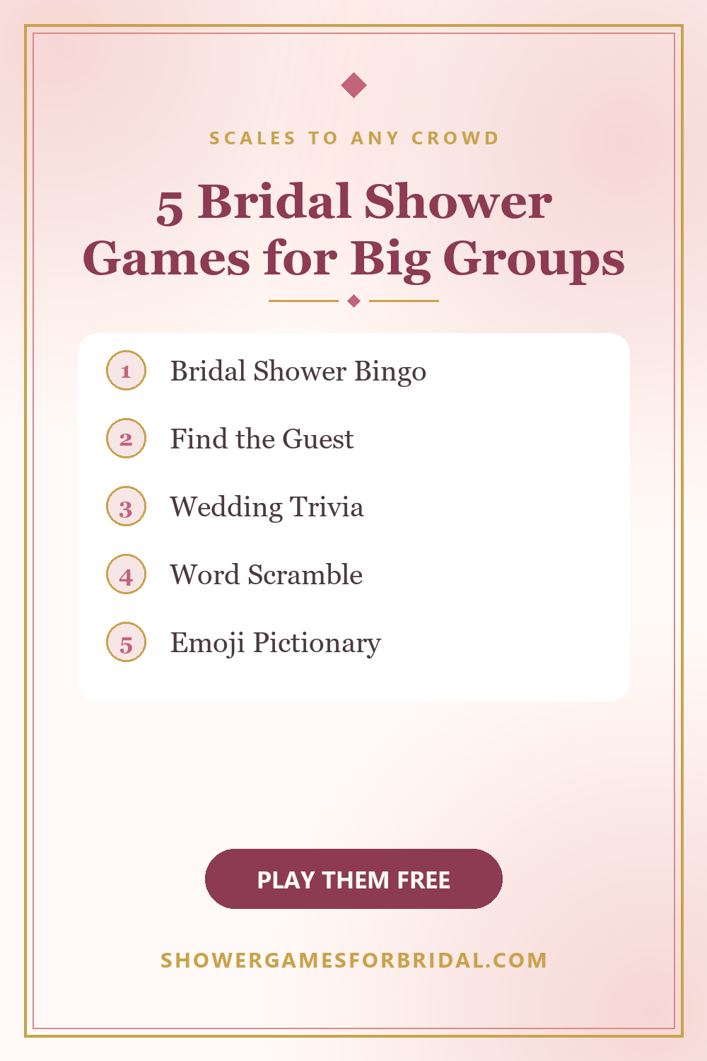 5 bridal shower games for big groups of 20-40+ guests