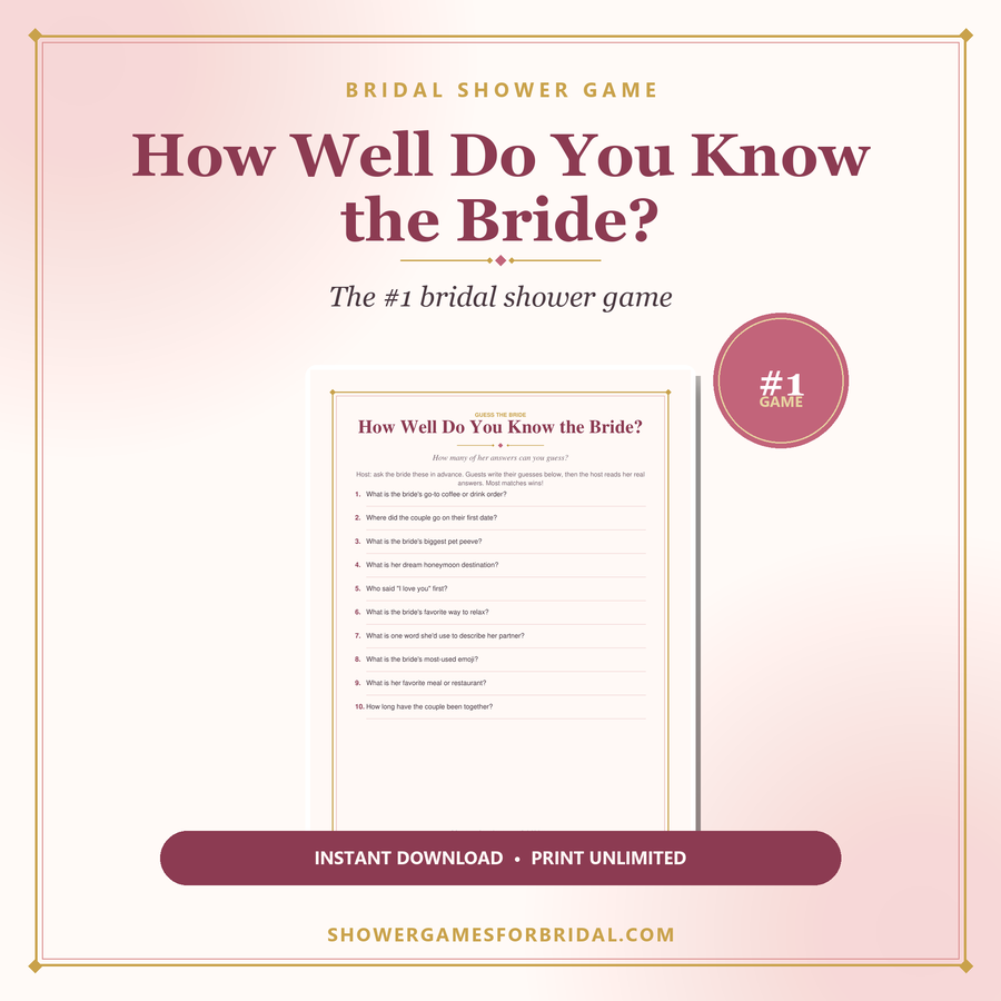 How Well Do You Know the Bride?